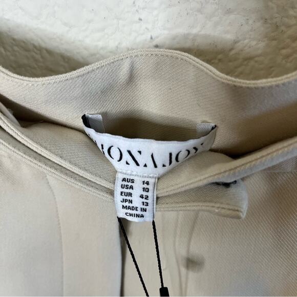 NWT Shona Joy Irena High Waisted Tailored Pant Bone Womens Size 10 - Picture 12 of 12